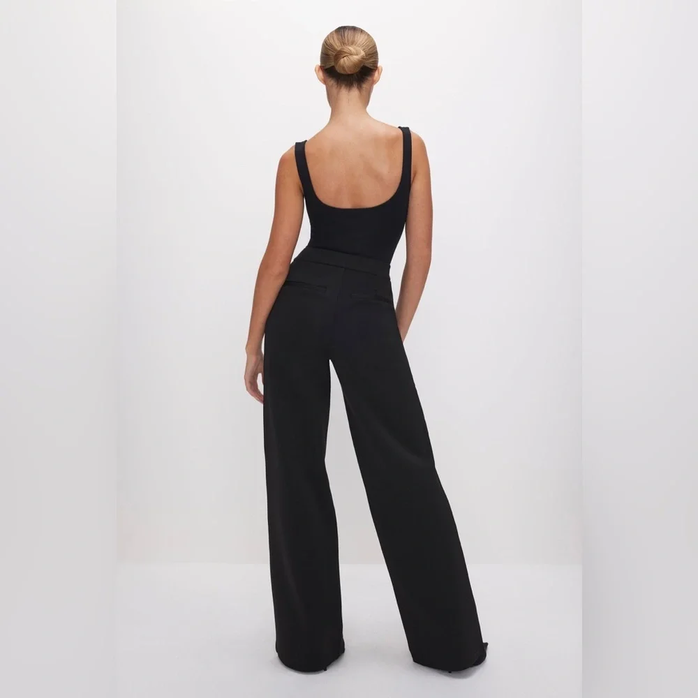 Good American Classic Black Wide Leg Trousers - Picture 2 of 11